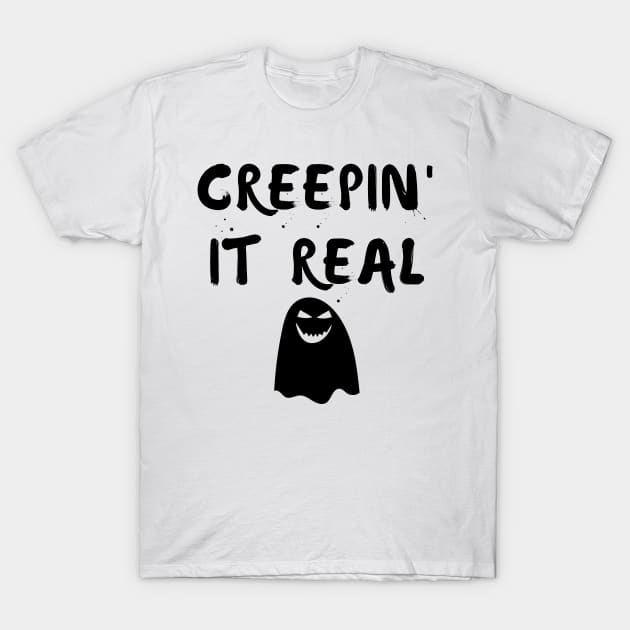 Creepin' It Real. Fun Halloween Costume, Candy Bag T-Shirt by That Cheeky Tee